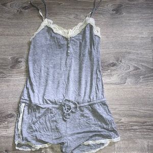 Victoria’s Secret small gray & lace jersey romper